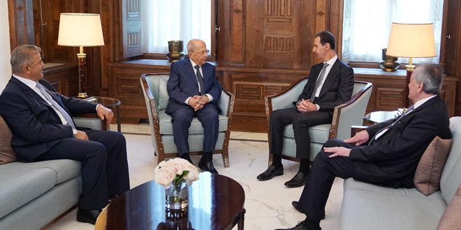 Cumhurbaşkanı Esad, Lübnan Eski Cumhurbaşkanı Tümgeneral Mişel Avn’i Kabul Etti